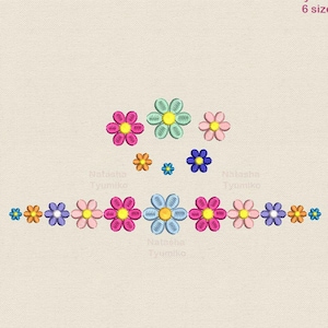 Mini Blume Stickmuster 01, Mini Blume Stickmuster, kleine Blume, Maschinenstickerei, Gänseblümchen, 6 Größen