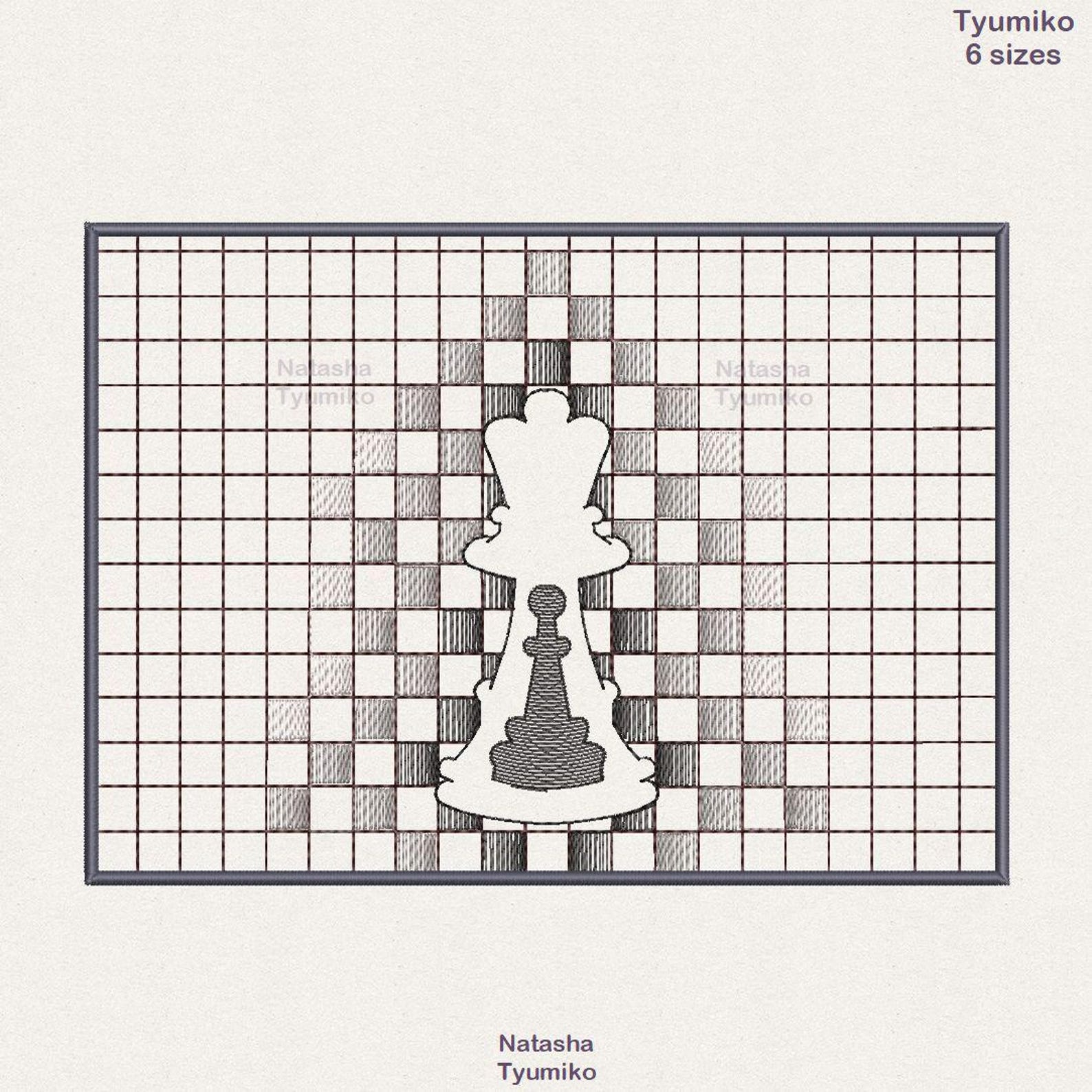 Chess Quilt Pattern Сhess Board Quilt Embroidery Design ITH Pawn Who Wants Be Chess Queen ...