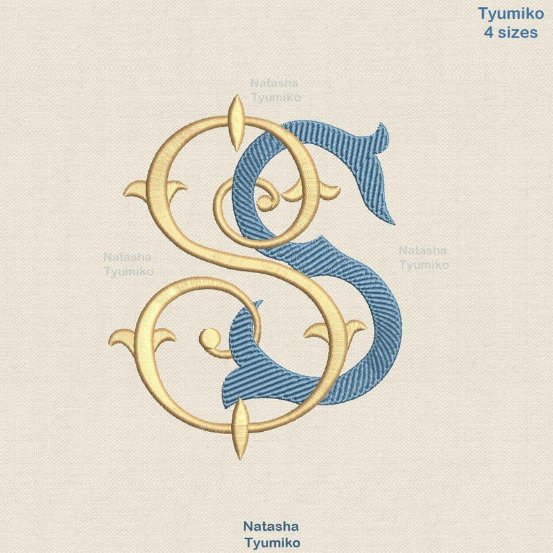 Interlocking Initials S R Interlocking Wedding Monogram S and S Embroidery Design Initials ...