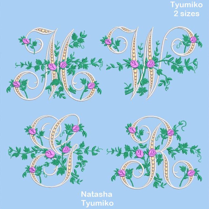 Filigraphy Roses Floral Font With Rose Bud Machine Embroidery Design, Alphabet Roses ...