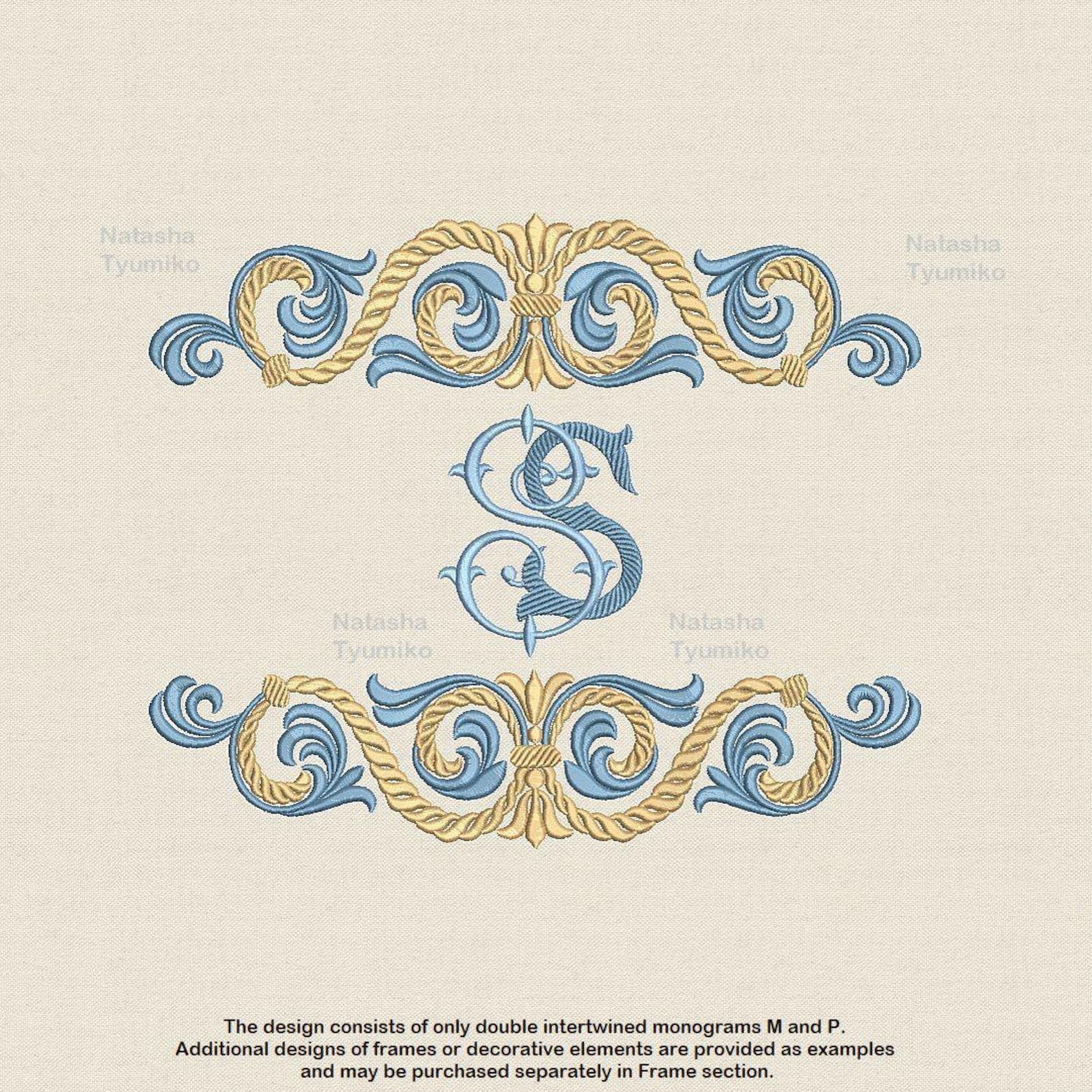 Pattern Intial S Interlocking Wedding Monogram S and S Embroidery Design Initials ...