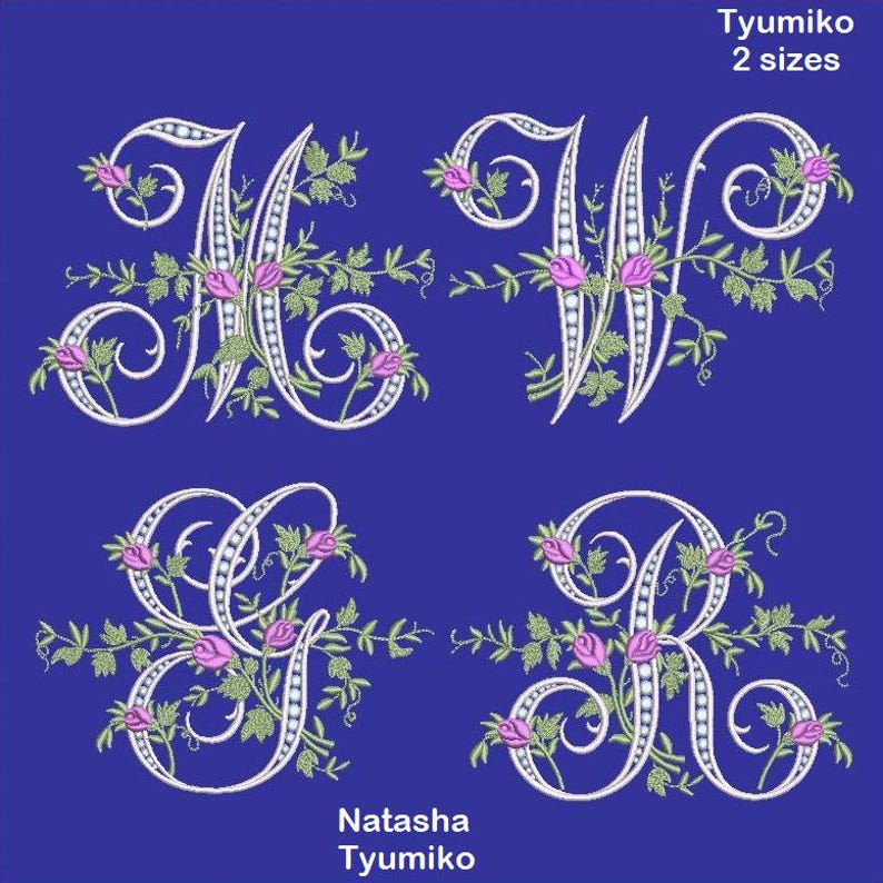 Filigraphy Roses Floral Font With Rose Bud Machine Embroidery Design, Alphabet Roses ...