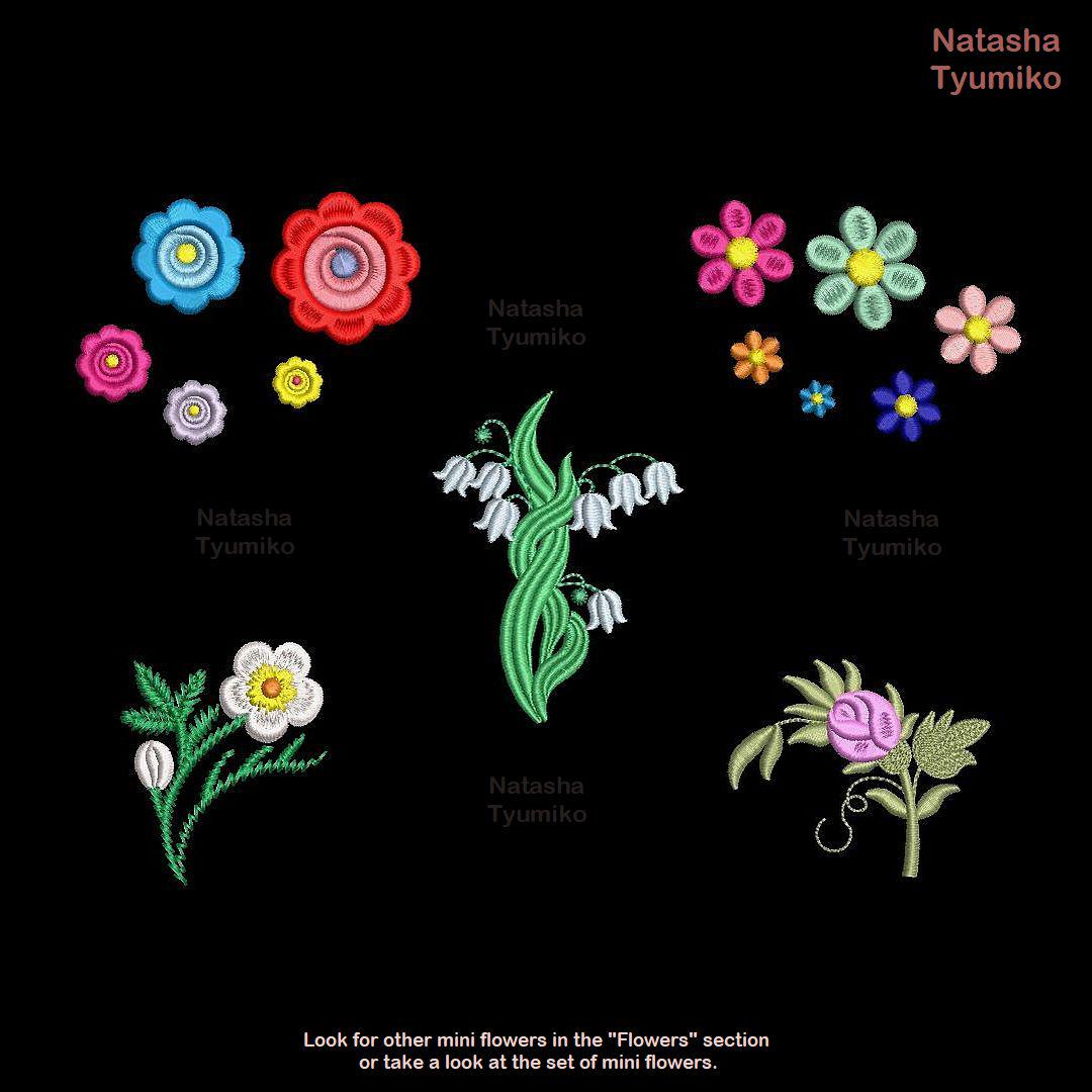 Mini Flowers Embroidery Design 01 Miniature Flower Machine Pattern ...