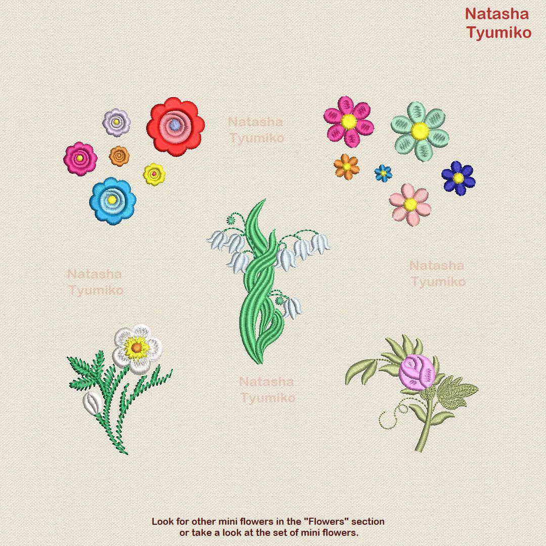 Mini Flowers Embroidery Design 01 Miniature Flower Machine Pattern ...