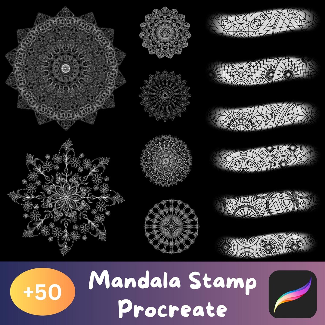 50+ Mandala Stamp Brushes for Procreate | Tattoo Stamp Brushes ...
