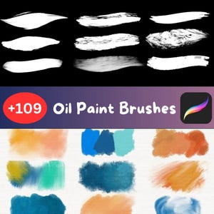 Procreate Oil Paint Brush Set: 109+ Realistic Digital Textures