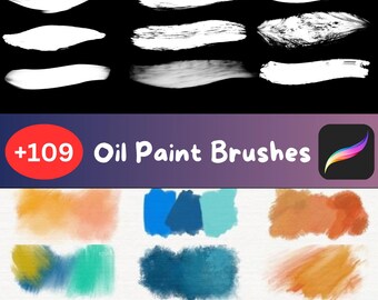 Procreate Oil Paint Brush Set: 109+ Realistic Digital Textures
