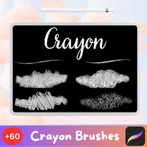 60+ Procreate Crayon Brushes: Realistic Texture (Digital Download)