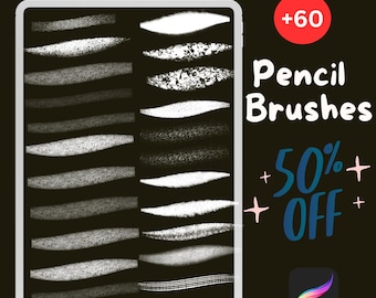 Procreate Pencil Brushes: 60+ Realistic Sketching Tools (Digital Download)