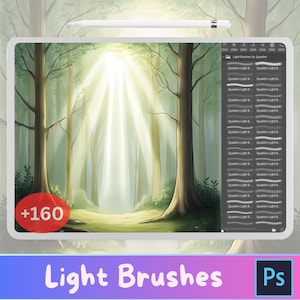 160+ Realistic Light Effects Photoshop Brushes (ABR File) Digital Download