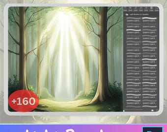 160+ Realistische Lichteffekte Photoshop Pinsel | Filmreife Sonnenstrahlen, Lens Flare, Bokeh & Staub Overlays | Digital Fotografie Glow (ABR-Datei)