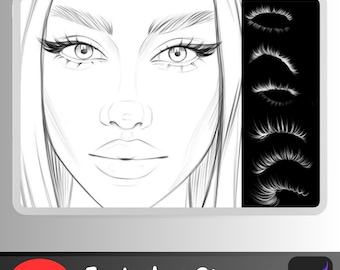 150+ Procreate-wimperborstels: realistische wimperstempels (digitaal borstelpakket)