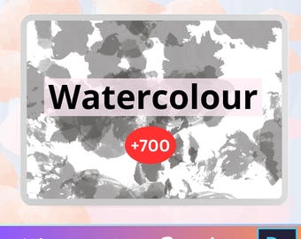 700+ Watercolor Photoshop Brushes: Realistic Paint Effects (ABR File)