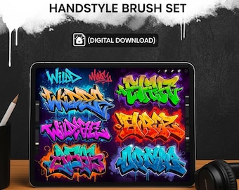 Oltre 70 pennelli Procreate Graffiti: set di pennelli Handstyle, pennelli Procreate Graffiti (download digitale)
