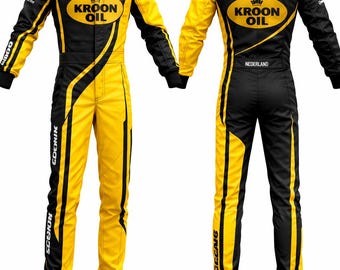 Go Kart Racing Suit Yellow & Black | Personalized Custom Name and Number
