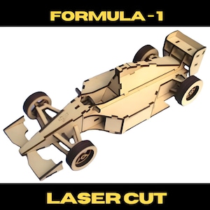 FORMULA - 1 Modello 3D tagliato al laser / Puzzle 3D vintage / Dfx, CDR, file vettoriale F1 formula 1 Giocattolo in legno download digitale - REGALI