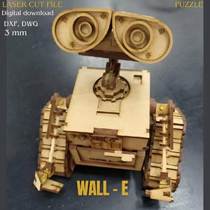 3D Wall-E lasergesneden puzzel - unieke milieuvriendelijke robotmodelkit, woondecoratiecadeau, doe-het-zelf voor kinderen en volwassenen