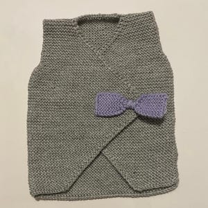 Sleeveless wrapover cardigan with snaps, customizable, 6/9 months