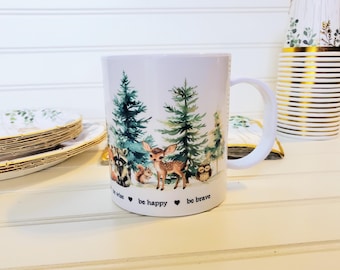 Personalized Woodland Creatures Mug: Custom Children's Party Favor