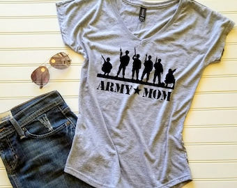 Army Mom V-Neck Shirt - Military Mother Gift