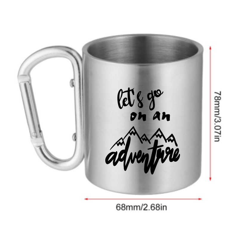 Sommet mousqueton clip sur acier inoxydable camping randonnée voyage café tasse