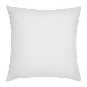 May include: A white square pillow with a soft, smooth texture.