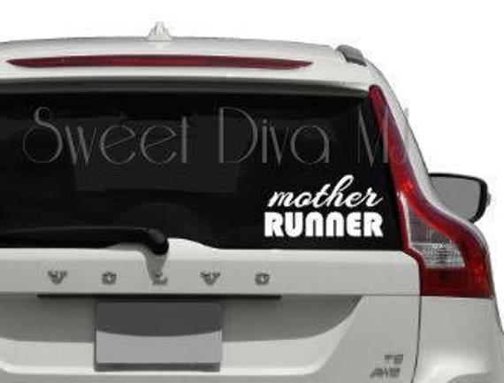 Mother Runner Car Decal: Waterproof Vinyl Sticker