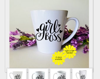 Girl Boss Custom Ceramic Mug 4 sizes, Housewarming gift, Hostess gift, Gift for boss, Gift for her, Coffee lovers gift, Business owner gift