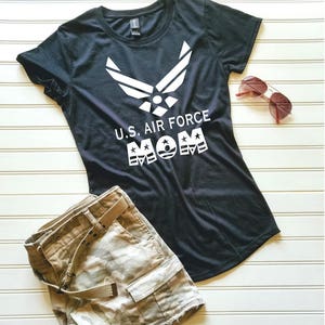US Air Force Wife Ladies Tshirt light heather gray with navy READY to SHIP image 2