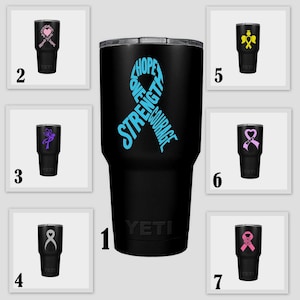 Custom Cancer Awareness Ribbon Decal: Choose Your Color & Style