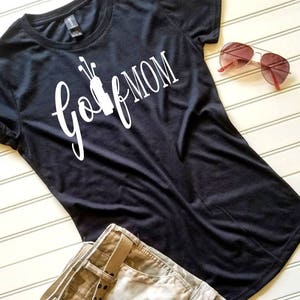 Custom Women's Golf Mom V-Neck Tshirt - Sports Shirt, Gift for Her, Soft Tri-Blend, Personalized Tee, Custom Shirt, Mom Gift, Ladies Tshirt
