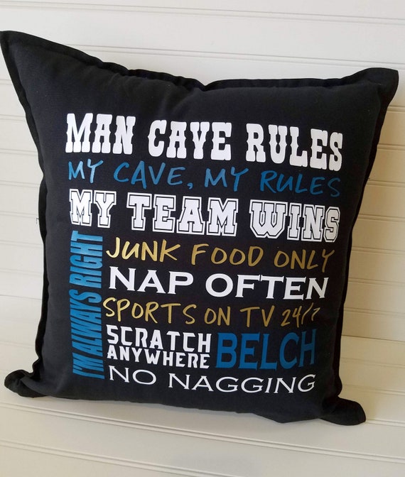 Man Cave 18 or 20 Custom Pillow Cover Choose Your Etsy
