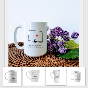 Colorado State Custom Coordinates Mug - 4 sizes available -  Choose Your City and Coordinates, Housewarming gift, Hostess gift