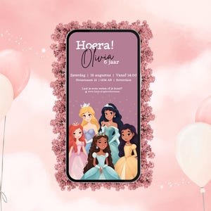 Invito digitale Principessa - Invito principessa - Modello digitale - Festa principessa - Invito olandese - Ragazza del compleanno