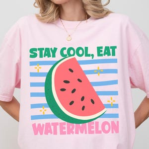 Wassermelone Shirt Sommer Tshirt Wassermelone T-Shirt Komfort Farben Lustiges Obst Shirt Bauernmarkt Top Cottagecore Shirt Geschenk für ihren Urlaub