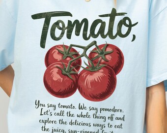 Tomato Shirt Italian Foodie Tee Farmers Market Comfort Colors Cottagecore Gardening Gift Vegan Fruit T-Shirt Summer Vintage Style