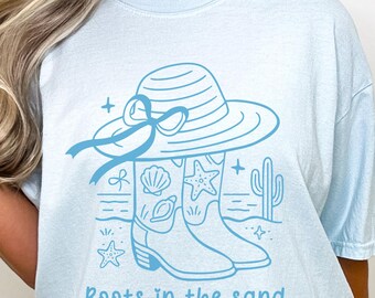 Coastal Cowgirl Shirt Comfort Colors Tee Hot Cowgirl Summer Western Beach Shirt Trendy Cowgirl Tee Gift For Her Surf Up Cowgirl Outfit