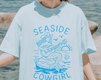 Chemise cow-girl bord de mer T-shirt cow-girl côtier rose Chemise d'été de cow-girl chaud Cadeau de célibataire de cow-girl Surfs Up Chemise de plage western cow-girl