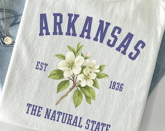 Arkansas Shirt Comfort Colors State Of Arkansas Tee Natural State Souvenir Gift For Mom Arkansas Vacation Shirt Travel Gift Floral Tee