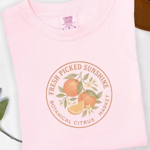Botanical Citrus Orange Fruit Shirt with Fresh Graphic Print for Farmers Market Garden Lovers Vegan Summer Coquette Gift for Her