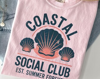 Beachy Shirt Coconut Girl Coastal Grandma Comfort Colors Seashell Shirt Nautical Shell Tee Summer Tropical Vacation Gift for Her
