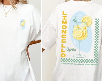 Limoncello Spritz Shirt Italienischer Sommer T-Shirt Amalfiküste Shirt Zitrone Tshirt Komfort Farben Geschenk für sie Dolce Vita Cocktail Urlaub Tshirt