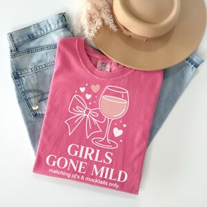 Girls Gone Mild Pajama Party Shirt Bachelorette Weekend Cozy Sleepover Tee for Spa Bach Bridesmaid Gifts and Bridal Shower Favors