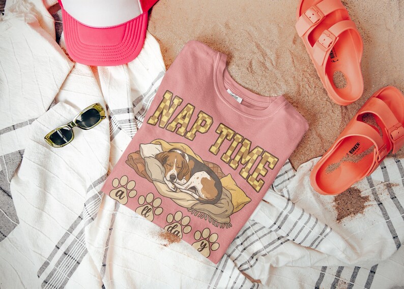 Nap Time Shirt, Cute Dog Sleeping Tee, Casual Graphic T-Shirt, Relaxing Puppy Design, Cozy Beachwear, Fun Pet Lover's Gift