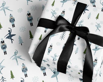 Nutcracker Ballet Christmas Wrapping Paper Roll Ballerina Gift Wrap Nutcracker Theme Xmas Gift Wrap Holiday Wrapping Christmas Decor