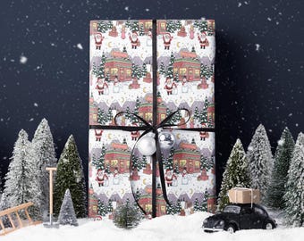 Weihnachtsmann-Weihnachtsgeschenkpapierrolle Niedliche Weihnachtsgeschenk-Papiere Festliche Feiertags-Verpackung Für Weihnachtsgeschenke und Geschenkverpackung