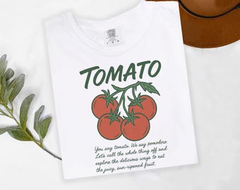 Tomato Shirt Comfort Colors Vintage Tee Italian Vegetable Fruit Vegan Gardening Gift Farmers Market Cottagecore Summer Aesthetic