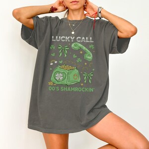Lucky Call St. Patrick's Day Shirt, 00's Shamrockin' T-Shirt, Cute Clover Graphic Tee, Fun Irish Holiday Outfit, Festive Irish Top