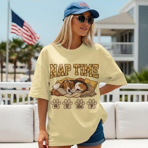 Nap Time All Day Graphic Tee, Cute Dog Shirt, Casual Summer T-Shirt, Comfy Relaxed Fit, Unisex Graphic Tee, Lazy Day Outfit