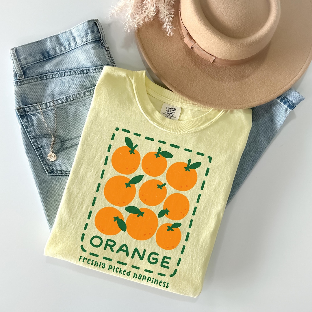 Orange Shirt Fruit Tshirt Comfort Colors Summer Tee Farmers Market
